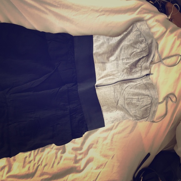 Gray and black one piece