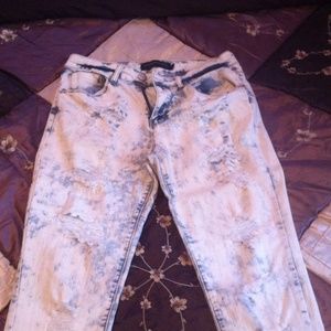 Jet washed jeans