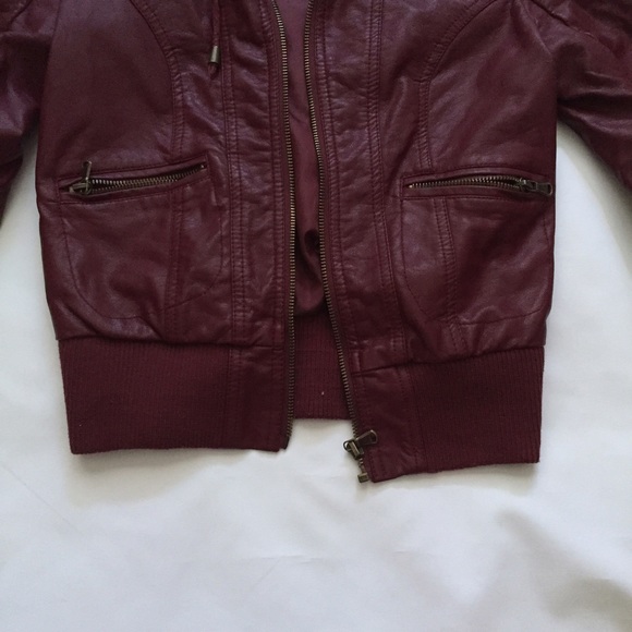 Maroon Leather Jacket - Picture 3 of 4