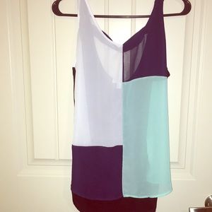 Charming Charlie Colorblock Sheer Tank