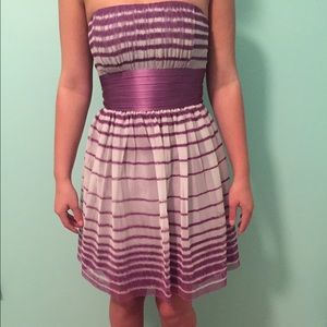 Purple and White Spring Formal Dress