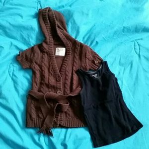 Girls Tank and sweater with hood