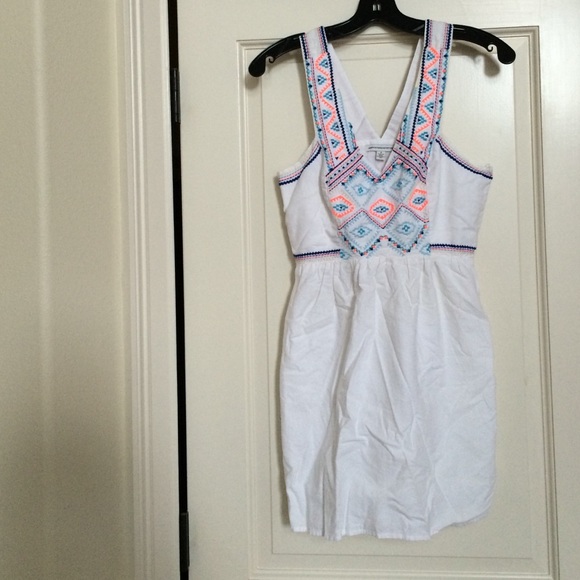 White dress with embroidery