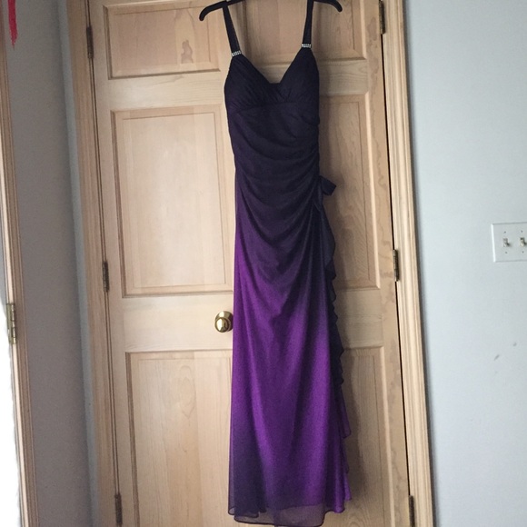 Gradient style long purple formal dress