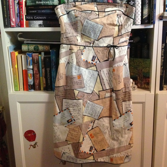 J. Crew Love Letter Postcard strapless dress 6-8