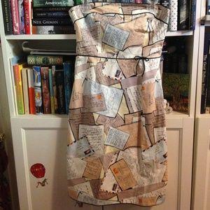 J. Crew Love Letter Postcard strapless dress 6-8