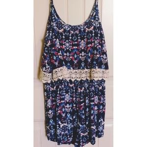 Rue 21 Geometric Lace-Trimmed Romper