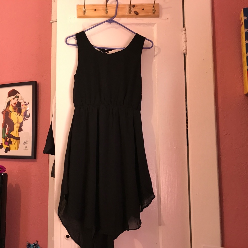Black high low dress