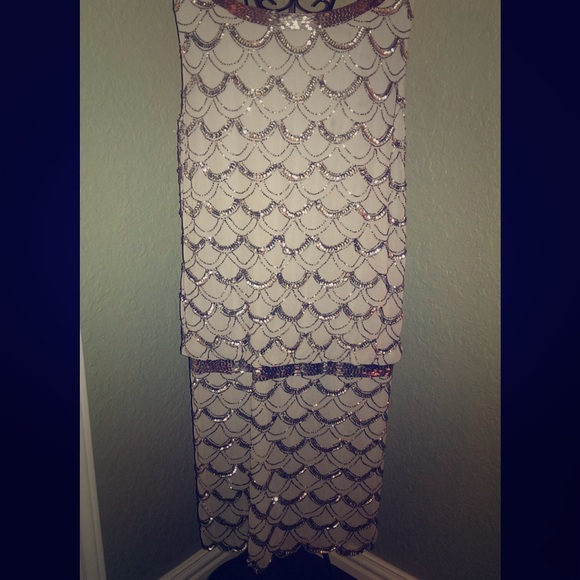 Shiny Beaded Cocktail Dress