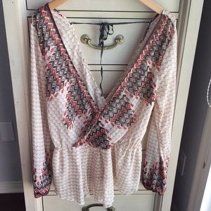 Free People print n flowing top