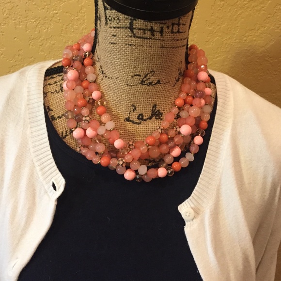 Jewelry - Multi strand beaded necklace-shades of peach/coral