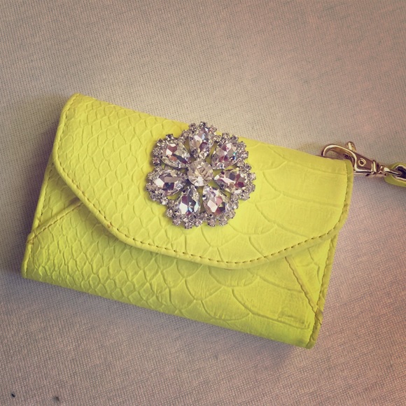 Neon yellow iPhone 4s wallet