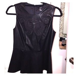 Forever 21 Faux Leather Peplum Top