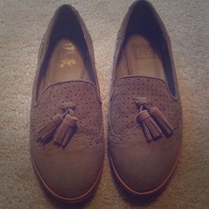 Grey dolce vita tassel loafers