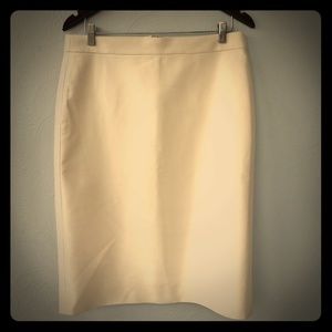 J.Crew size 10 ivory cotton pencil skirt