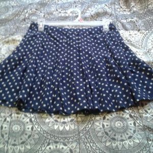 Navy and white polka-dot skirt