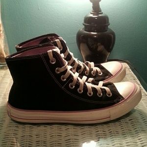 All Black Converse w Purple Detailing