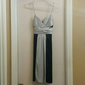 Dark blue and silver spaghetti strap dress