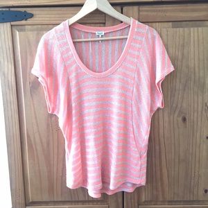 🚫Sold🚫Splendid Knit Salmon pink short sleeve top