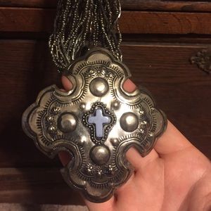 Concho necklace from El Paso saddle blanket