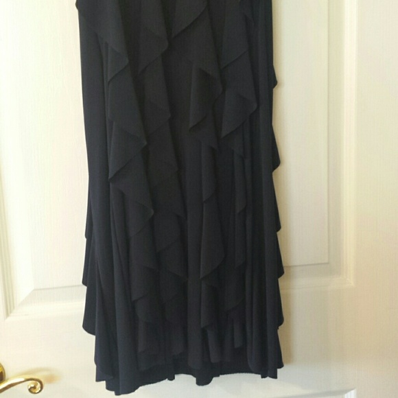 Ruffled navy blue formal dress - Picture 2 of 4