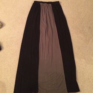 Long Black and Olive Green Skirt