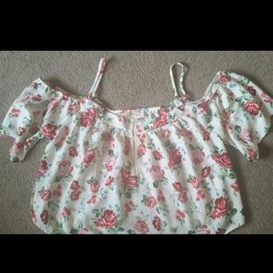 Floral off the shoulder crop top