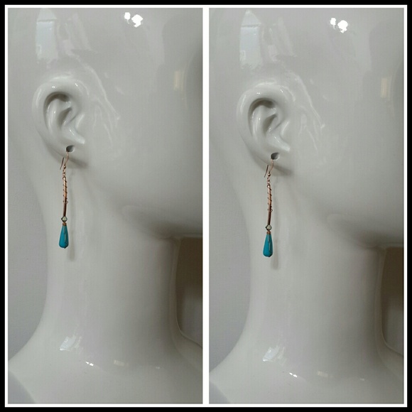 ✨ Turquoise & Rose Gold Earrings | Swarovski Crystal Drop | Lightweight