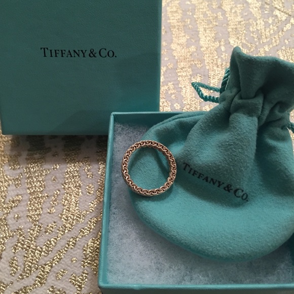 SOLD Authentic Tiffany & Co. Narrow Mesh Ring Sz 7 - Picture 2 of 3