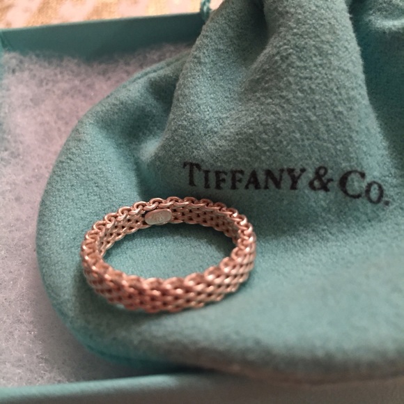 SOLD Authentic Tiffany & Co. Narrow Mesh Ring Sz 7 - Picture 3 of 3