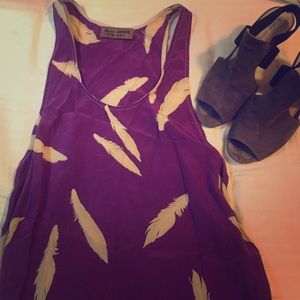 Unique feather print top