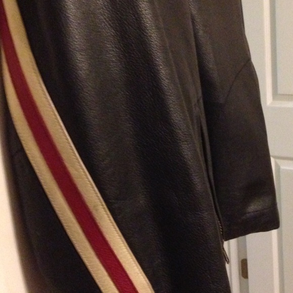 MENS LEATHER MOTORCYCLE JACKET SZ M O/B/O - Picture 3 of 4