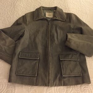 Gray leather jacket