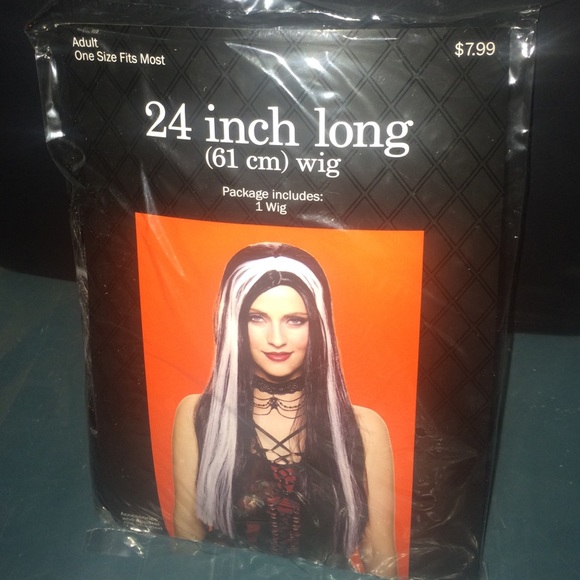 24 inch long black and white wig - Picture 1 of 1