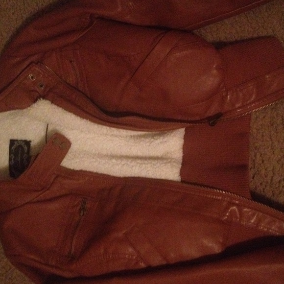 Brown leather jacket