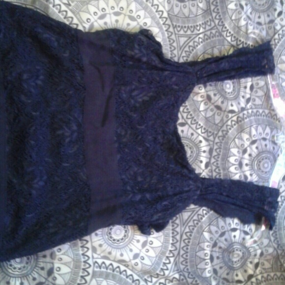 Navy lace and bandage dress