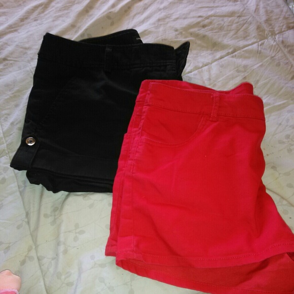 Express Black Sz. 12 & H&M Red Shorts Sz. 12