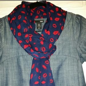 The Limited red lips scarf