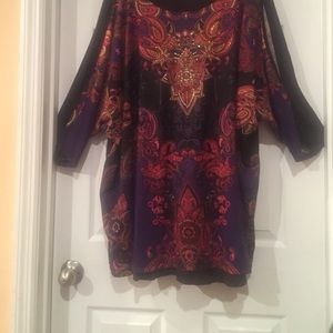 Purple multi-color top with sequins, brand new