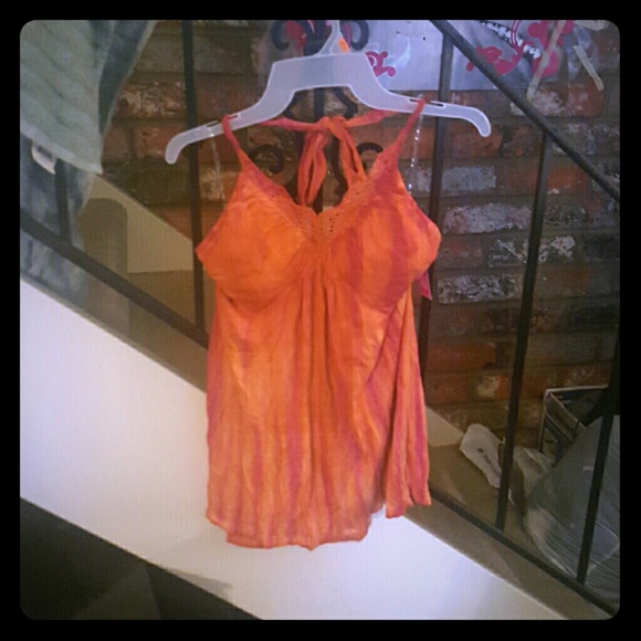 Candie's orange/pink halter top