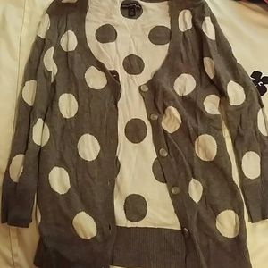 Dark gray and white cardigan