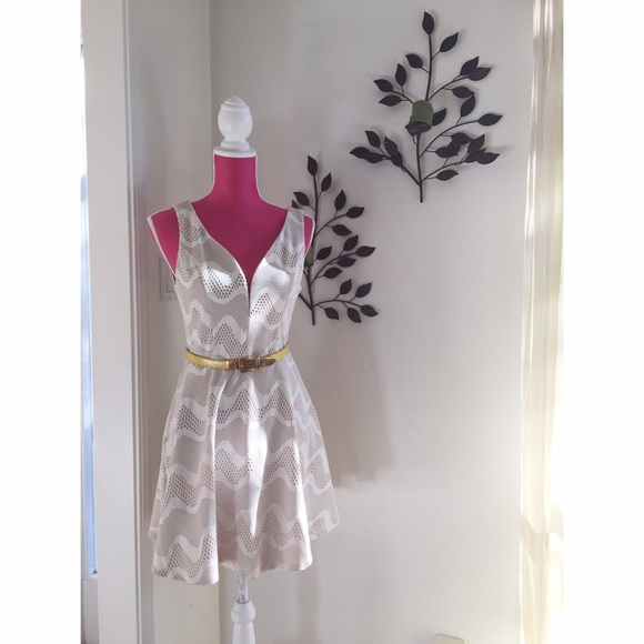 Cream color fit & flare dress