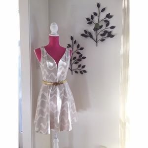 Cream color fit & flare dress