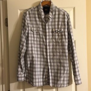 Obey Grey & White Flannel Large