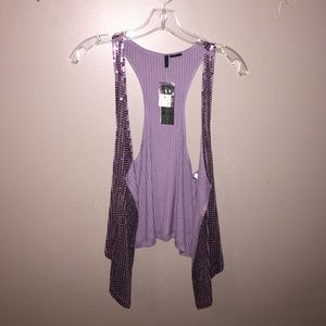 NWT XS Stile Benetton Lilac sequin vest