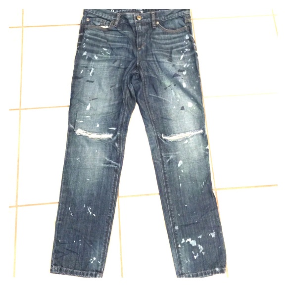 LOFT paint splatter boyfriend Jeans