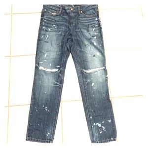 LOFT paint splatter boyfriend Jeans