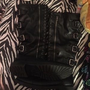 Knee high combat boots