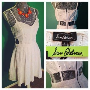 Sam Edelman White Eyelet Cutout Dress: NWT