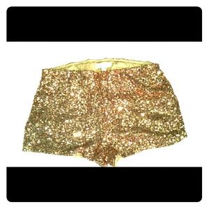Gold embellished shorts